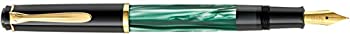 【中古】【インポート品・未当て嵌める】Pelikan Classic M200 Piston Fountain Pen Black-Green marble - Nib F