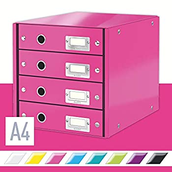 【中古】【39shop】【輸入品・未使用】(Pink★4 Drawer) - Leitz Wow Click and Store 4 Drawer Cabinet - Metallic Pink（新古品）｜アトリエ絵利奈