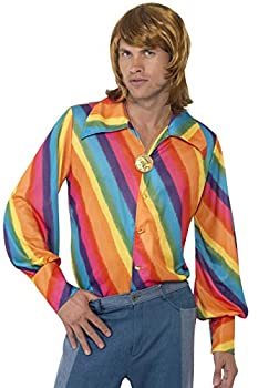 【中古】【インポート品・未当て嵌める】プルオーバー 虹霓 1970年月日風 成年者成人男性用 1970s Rainbow Colour Shirt