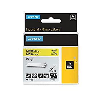 【中古】【インポート品・未当て嵌める】Dymo Rhino Vinyl Tape 12 粍 Black on Yellow