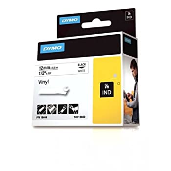 【中古】【インポート品・未当て嵌める】DYMO RHINO 12MM VINYL BLK/WHT 18444