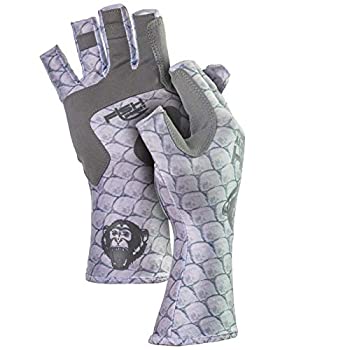 【中古】【輸入品・未使用】(XX-Large Tarpon) - Fish Monkey UPF 50 Sun Protection Half Finger Guide Glove