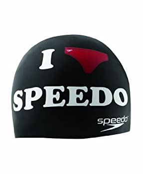 【中古】【インポート品・未当て嵌める】Speedoケイ素樹脂\u0027 I Heart Speedo \u0027 Swim旗がしら、黒いこと