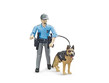 【中古】【インポート品・未当て嵌める】bruder ブルーダー 白人種お巡りさん＆お巡りさん犬 BR62150