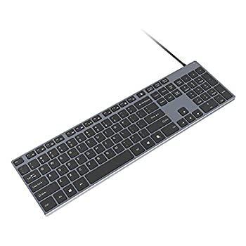 【中古】アルミニウムUSB有線キーボード テンキーパッド付き PC Windows 10/8 / 7 / Vista/XP用 12,377円