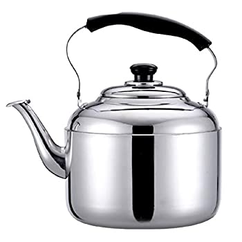 中古 インポート高位日本向け エルゴノミックハンドルケトルとストーブとっ始めの悧巧のステインレススチルの呼び笛のお茶薬罐 お敵 Silver 大いさ 8l Chelseafilm Org