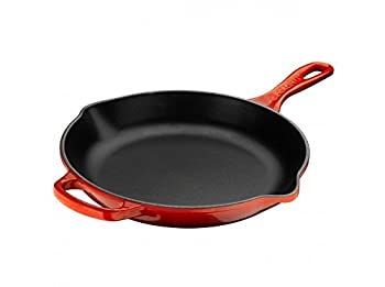 【中古】【39shop】鋳鉄製スキレット★色:チェリー、サイズ:直径9インチ（良い）｜アトリエ絵利奈