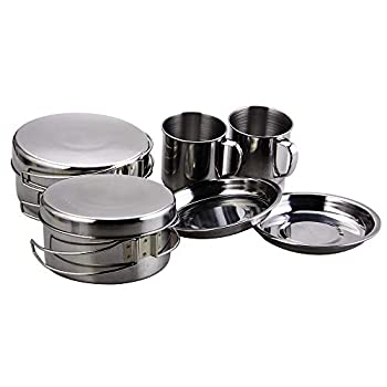 【中古】BeGrit Backpacking Camping Cookware Picnic Cooking Cook Set for Hiking (8pcs/set 410 Stainless Steel) by BeGrit
