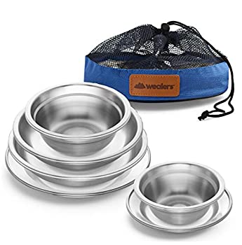 【中古】Wealers ステンレススチールプレートとどんぶり鉢 キャンプセット (12点仕掛ける) SとL大きさの食器仕掛ける 赤ちゃん 成年者 身寄り 難民キャンプ 山歩き 砂浜
