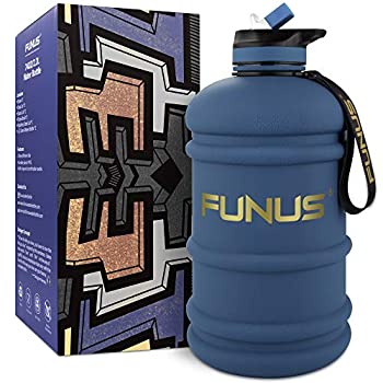 【中古】FUNUS ビッグウォーターボトル 1.3L - 2.2L 無臭水差し BPAフリー ハイドロジャグ 漏れ防止 再利用可能 大容量 メンズ レディース フィットネス