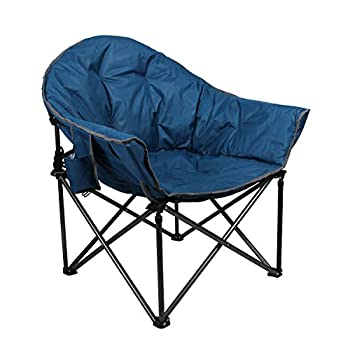 【中古】ALPHA CAMP ムーンラウンドチェア 厚地の外套大きさ パッド入り口・入口 平円盤 リクライナー 耐荷重500重量ポンド 折りたたみ優勝杯保持者とキャリーバッ