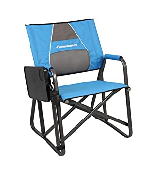 【中古】STRONGBACK ディレクターチェア アウトドアシート ランバーサポート内蔵 サイドテーブル ブルー/グレー｜アトリエ絵利奈