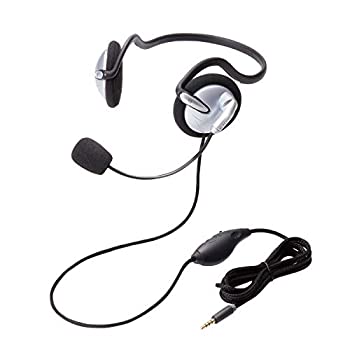 【中古】エレコム ヘッドセット マイク 4極 両耳 ネックバンド 耐久コード1.8m HS-NB05TSV