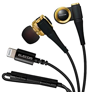 【中古】エレコム イヤホン ヘッドホン マイク・リモコン付 カナル Lightning ハイレゾ対応 CH1010 ゴールド EHP-LCH1010MGD