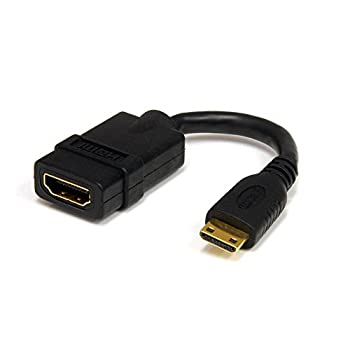 【中古】StarTech.com 12cm ハイスピードHDMI - ミニHDMI変換アダプタケーブル HDMI (メス) - mini HDMI (オス) HDACFM5IN