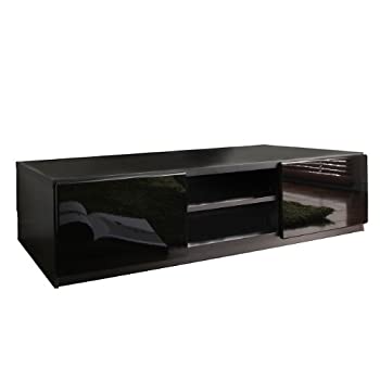 【中古】帆柱バイ テレビ受像機台 ロビン 幅150糎・黒いこと・前板鏡面手合い・うしろ側納める付