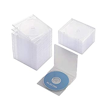 【中古】エレコム DVD CDケース プラケース スリム 1枚収納 50枚枚パック クリア CCD-JSCS50CR