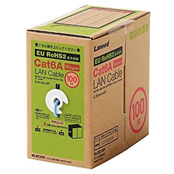 【中古】エレコム LANケーブル CAT6A対応 長尺 コネクタ無し RoHS指令準拠 単線 リレックス 100m ブルー LD-GPAL/BU100RS|アトリエ絵利奈