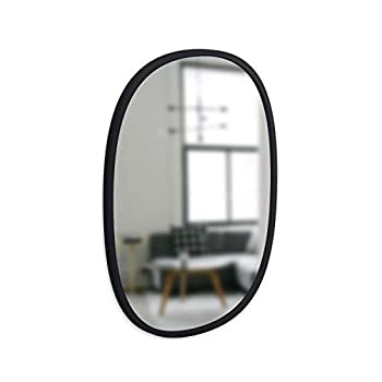 【中古】【39shop】umbra★ウォールミラー 壁掛け鏡 インテリア 姿見楕円型 ブラック W47&times;D62cm&times;4cm ハブ オーバル 46x61cm 21013765040（良い）｜アトリエ絵利奈