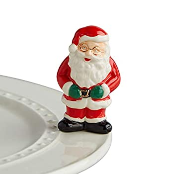 【中古】Nora Fleming Santa Mini - Father Christmas - Hand-Painted Ceramic Charm - A221 食器-キッチン用品・食器・調理器具