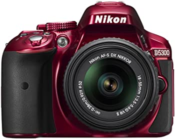 【中古】Nikon デジタル一眼二眼レフ写真機 D5300 18-55粍 VR II 水晶体一揃いの道具 赤いこと 2400万絵素 3.2型液晶 D5300LK18-55VR2RD