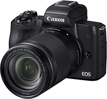 【中古】Canon 鏡鑑受け答え一眼写真器 EOS Kiss M 高倍率望遠レンズ一揃いの道具 黒いこと EOSKISSMBK-18150ISSTM カメラ・ビデオカメラ・光学機器-ミラーレス一眼カメラ