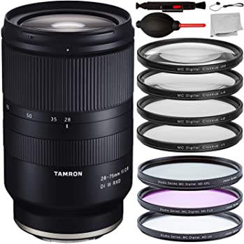 【中古】【39shop】Tamron★28-75mm f/2.8 Di III RXD レンズ Sony E (A036)用 エッセンシャルアクセサリーバンドル付き - マルチコーティングHDフィルターセット3点(良い)|アトリエ絵利奈