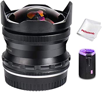 【中古】PERGEAR 7.5mm F2.8 魚眼マニュアルフォーカス固定レンズ Sony NEX/FS5/A6000/A6100/A6300/A6400 APS-Cミラーレスカメラに対応 (ブラック)|アトリエ絵利奈