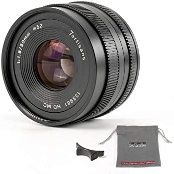 【中古】7artisans 50mm F1.8 APS-C 手動固定レンズ Sony Eマウントミラーレスカメラ用 Sony A6500 A6300 A6000 A5100 A5000 NEX-3 NEX-3N NEX-3R NEX-C3