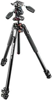 【中古】Manfrotto MK190XPRO3-3W 軽銀 3一部分 三脚架一揃いの道具 3通い路上端 黒いこと