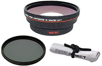 【中古】Panasonic Lumix DMC - dmc-gm5?HD (高定義) 0.5?X広角レンズ、マクロ+ 82?mm円偏光フィルタ+ NW Directマイクロファイバークリーニングクロ