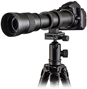 【中古】Mcoplus 420-800粍 f/8.3 手動望遠望遠レンズ + Tマウント Canon EOS T3 T3i T4i T5 T5i T6 T6i T6s T7 T7i SL1 SL2 6D 7D 60D 70D 77D 80D 5D