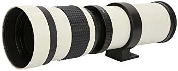 【中古】Aukson 望遠レンズ ホワイト 420-800mm 絞りF/8.3-16 望遠鏡 フルマニュアルフォーカスズームカメラレンズ T2マウント オリンパス OMマウントカ