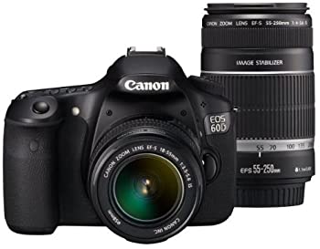【中古】Canon デジタル一眼二眼レフ写真機 EOS 60D ダブルズームキット EF-S18-55粍/EF-S55-250粍嘱する EOS60D-WKIT