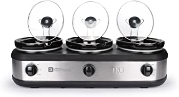 【中古】TRU Triple Buffet Server with 3 2-1/2-Quart Oval Removable Inserts by Tru