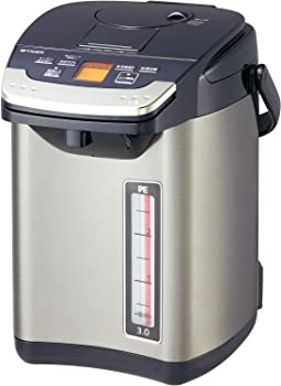 【中古】【39shop】タイガー魔法瓶(TIGER)★電気ポット 3L バーミリオン 蒸気レス 節電 VE 保温 とく子さん PIG-S300-K ブラック(良い)|アトリエ絵利奈
