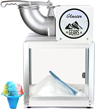 【中古】Glacier Gears Professional 1/3 HP motor Snow Cone Machine Sno Cone Maker + Scoop and ice scoop with tempered glass and steel constructi
