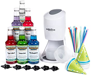 【中古】S900A Shaved Ice and Snow Cone Machine with 6 Flavor Syrup Pack and Accessories
