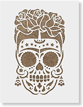 【中古】【39shop】(22cm★x 28cm) - Sugar Skull Frida Stencil Template for Walls and Crafts - Reusable Stencils for Painting in Small & Large Sizes(良い)|アトリエ絵利奈
