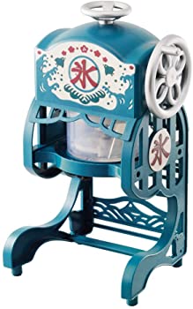 【中古】ドウシシャ 電動本格かき氷器 ふわふわ 製氷優勝杯2個付き添い人 青み