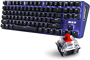 【中古】【39shop】Rantopad★MXX Mechanical Gaming Keyboard - 87 Keys,White Backlit, Red Switches, Blue Aluminum Cover, N-Key Rollover by Rantopad(良い)|アトリエ絵利奈