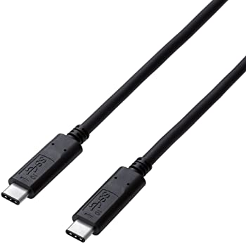 【中古】エレコム USBケーブル Type C (USB C to USB C) 1.0m USB3.1認証品 3A出力 最大10Gbps ブラック USB3-CC5P10NBK