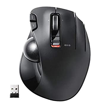 【中古】【未使用】エレコム マウス ワイヤレス (レシーバー付属) トラックボール 6ボタン ブラック M-XT3DRBK