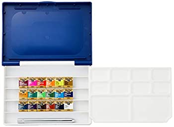【中古】【未使用】ホルベイン 固形水彩絵具 アーチストパンカラー 18色セット 樹脂ケース製 PN694 ハーフパン