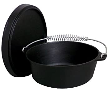 【中古】【未使用】王 Kooker CI12S 中古味 屋外 鋳鉄 製 ダッチ オーブン 12 クォート