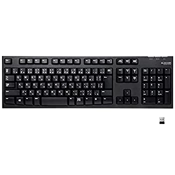 【中古】【未使用】エレコム キーボード ワイヤレス (レシーバー付属) メンブレン フルキーボード 1000万回高耐久 PlayStation4 対応 ブラック TK-FDM063TBK