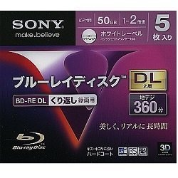 【中古】【未当て嵌める】SONY 録画媒体用BD-RE DL片面2層 50GB 2倍速 印刷者ブル 5枚風呂敷き包み 5BNE2VDPS2 ブルーレイディスクメディア-TV・オーディオ・カメラ-録画・録音用メディア