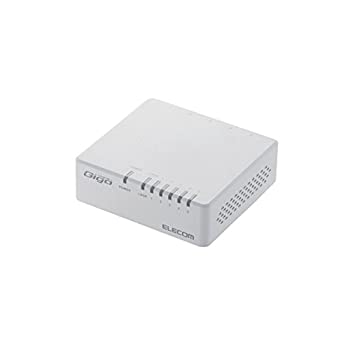 【中古】【未使用】エレコム スイッチングハブ ギガビット 5ポート マグネット付き AC電源 EHC-G05PA-JW-K