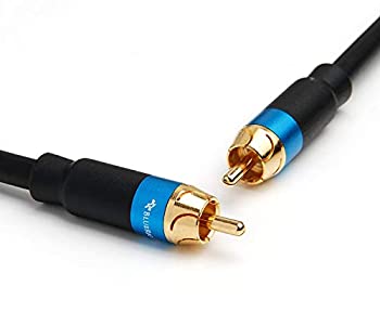 【中古】BlueRigger デュアルシールド・サブウーファー・オーディオRCA ケーブル、金メッキコネクタ付 - 2.4m