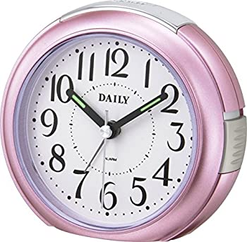 【中古】リズム(RHYTHM) 目覚まし時計 アナログ 小さい かわいい RA21DN 連続秒針 ピンク DAILY (デイリー) 8REA21DN13